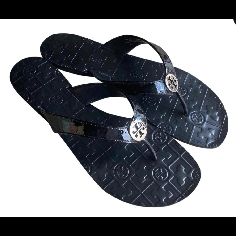 Tory Burch Patent Leather Thongs Size 8